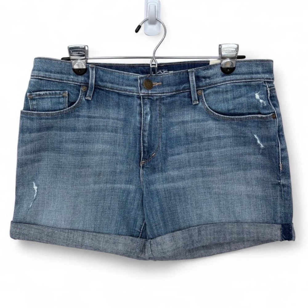 NWT LOFT Relaxed Skinny Denim Jean Shorts Size 10 Distressed Cotton 30/10‎